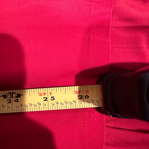 Attitudes By Renee Red/Pink Long Asymmetrical Pleated In Back  3/4 Sleeves Sz L. - Picture 7 of 13